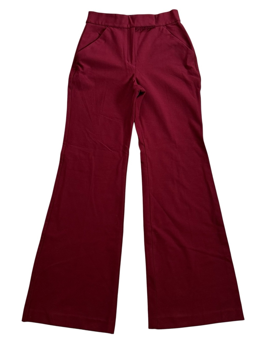 Express Flare Trouser Super High Rise Dark Red Dress Pants Women’s Size 6R Retro
